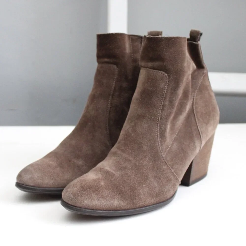 Paul Green Women's Brown Suede Ankle Cuban Heel Booties 15238 Size 5 UK / 7.5 US